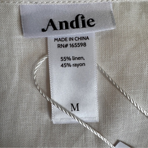 Andie Swim White Linen Sleeveless V Neck Wrap Maxi Womens Size M Swim Cover Up - Picture 14 of 15